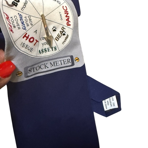 VICKY DAVIS “STOCK METER” 100% Silk Men’s NeckTie - Picture 4 of 5